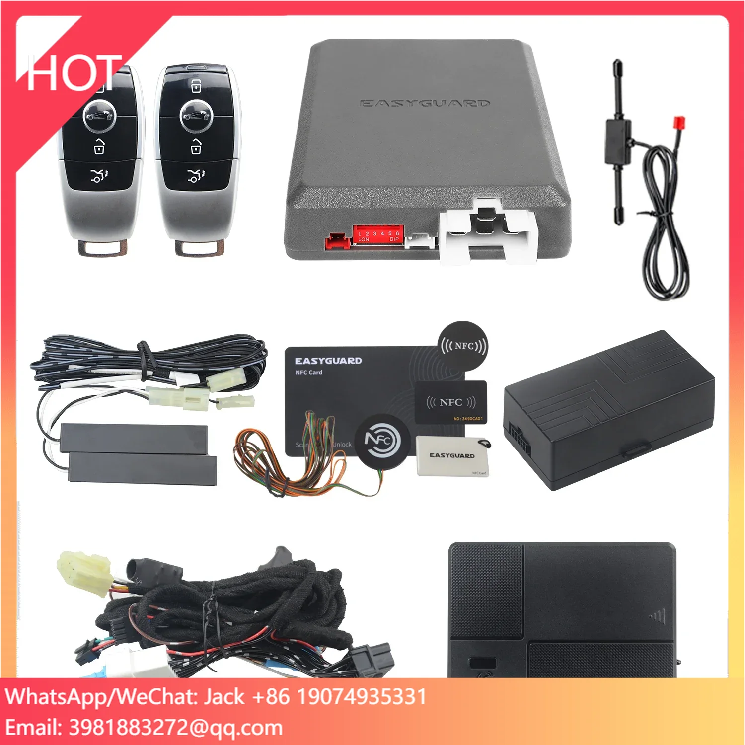 EASYGUARD CAN BUS PKE Remote Starter Fit For 16-18 A CLASS W177/15-18 CLA C177/15-18 Benz GLE W166 Smartphone App Control