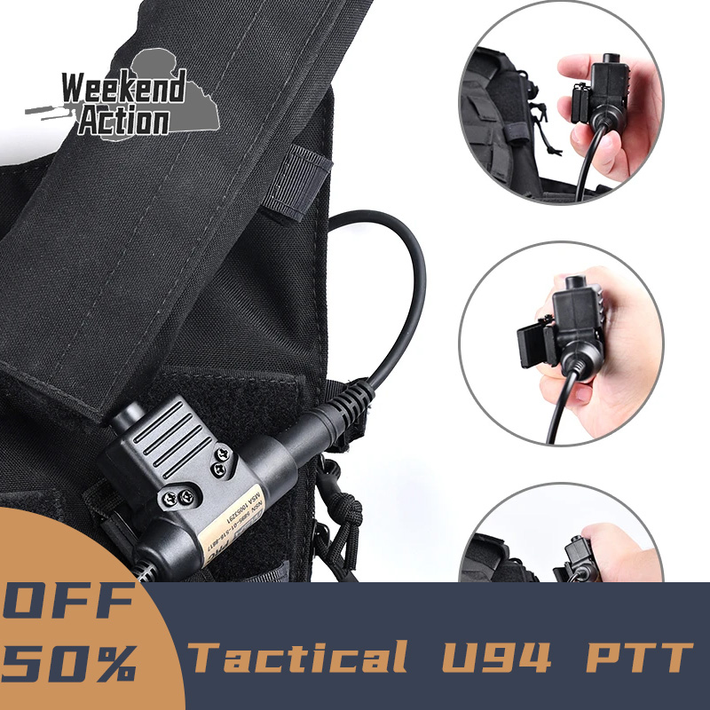 WADSN Military Tactical U94 PTT For  Communication Headset  Earmor Fit Motorola Midland Baofeng Kenwood Plug Walkie Talkie