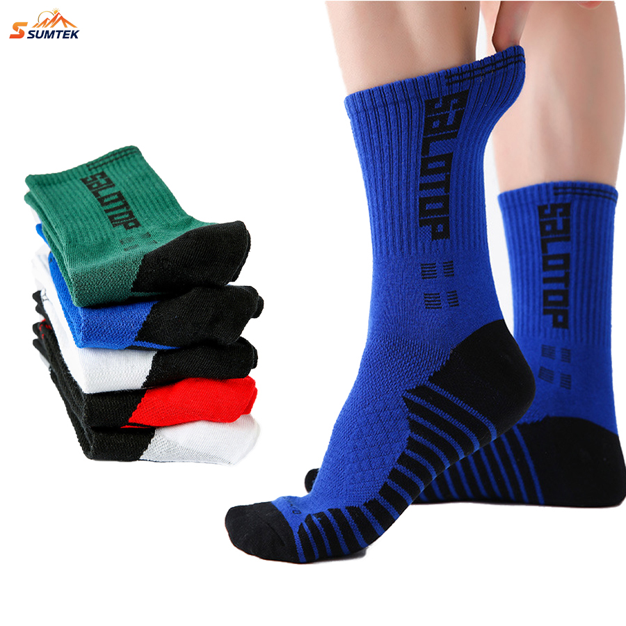 5 Pairs Elite Basketball Crew Socks for Men,Cushion Performance Performance Thick  Sport Running Training Compression Sock