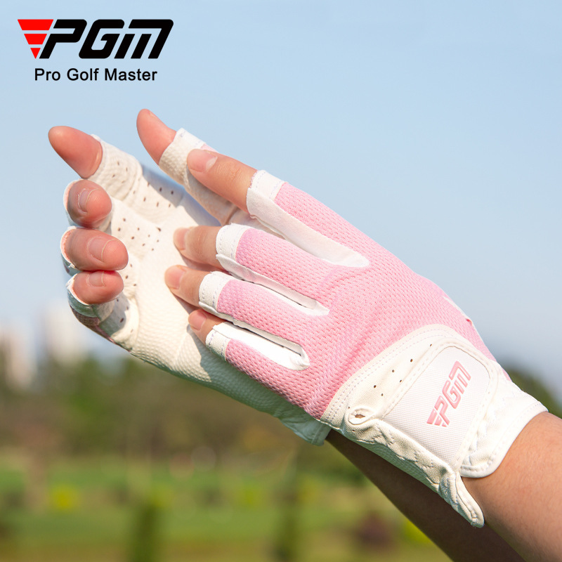 Golf Gloves Fingerless Women White 1 Pair Breathable Better Grip And Club Control Fit Ladies Girls 2025 New Blue Pink Gray