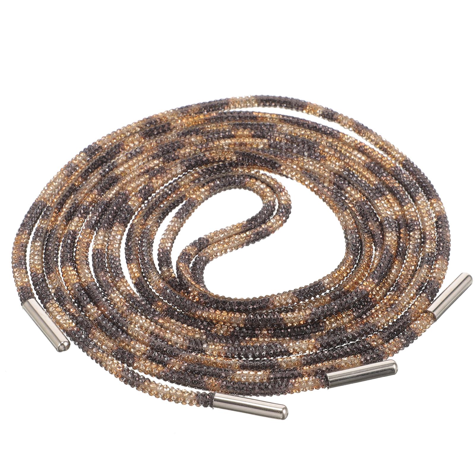 Full Diamond White Crystal 120cm Leopard Pattern for Shoelaces For Boots Sneakers Boots Shoe Laces For Sneakers Women