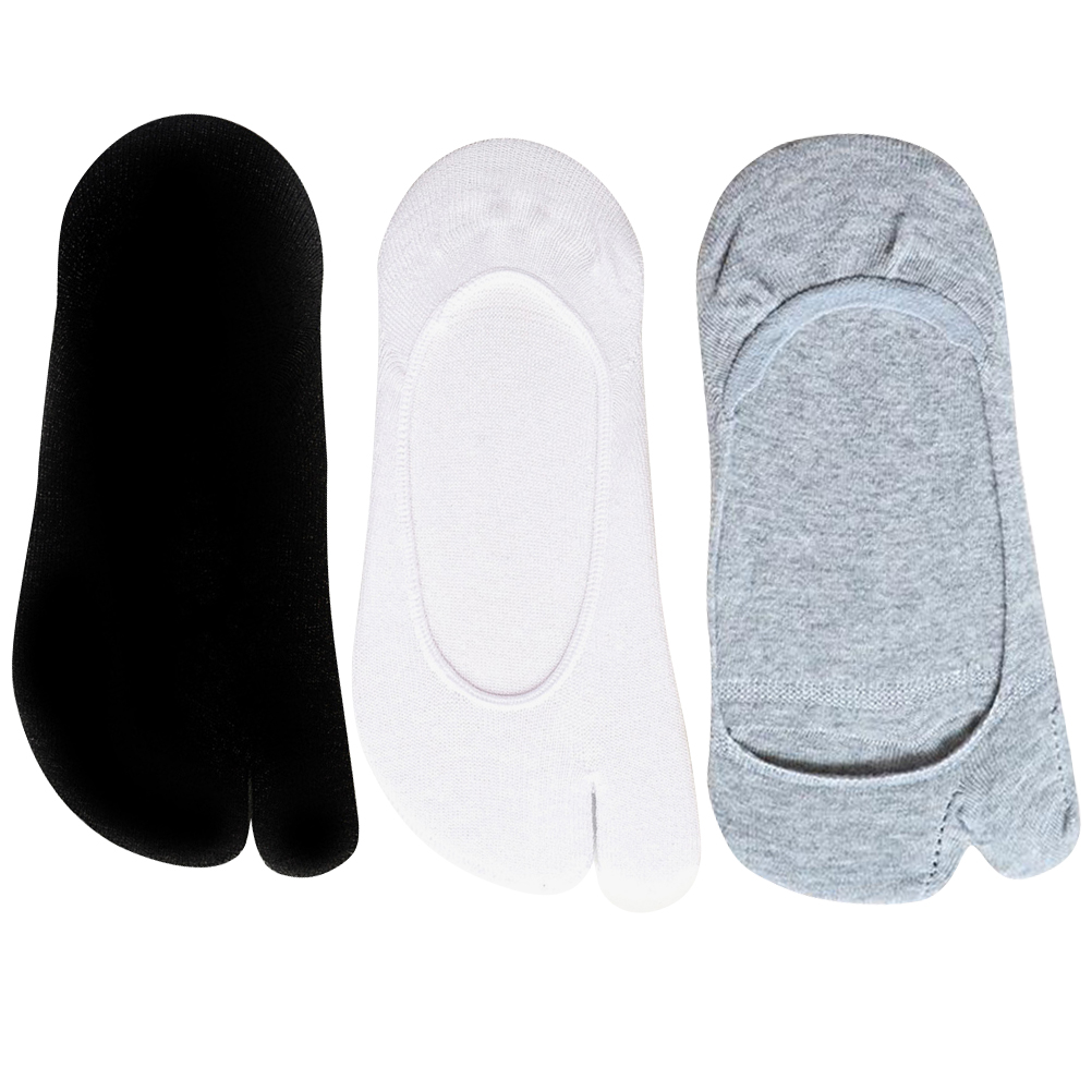 3pcs Toe Non-Slip Summer Slipper Socks Big Toe Separation Sweat Absorbing Foot Cushion Forefoot Pads Black Grey White Unisex