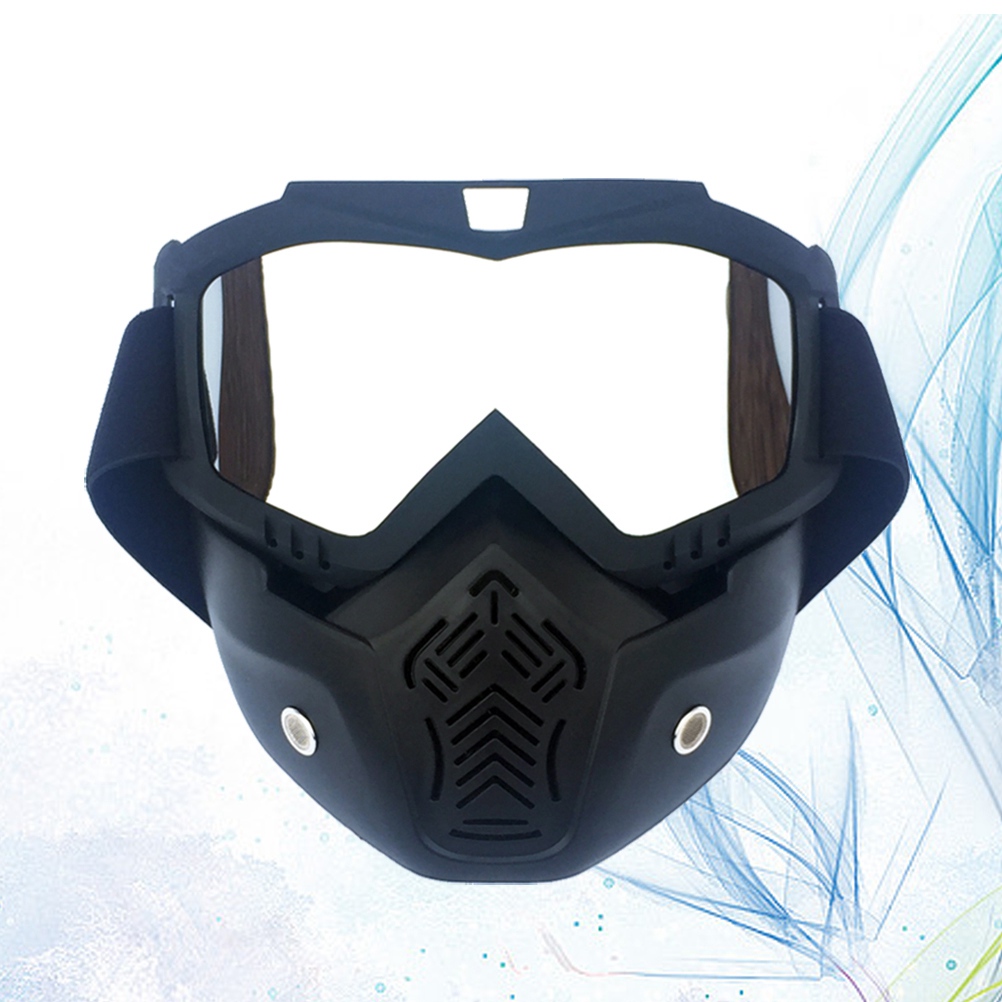 Winter Snow Goggles Face Mask Uv400 Protection Pc Lens Tpu Frame High Density Sponge Adjustable Elastic Band Matte Black