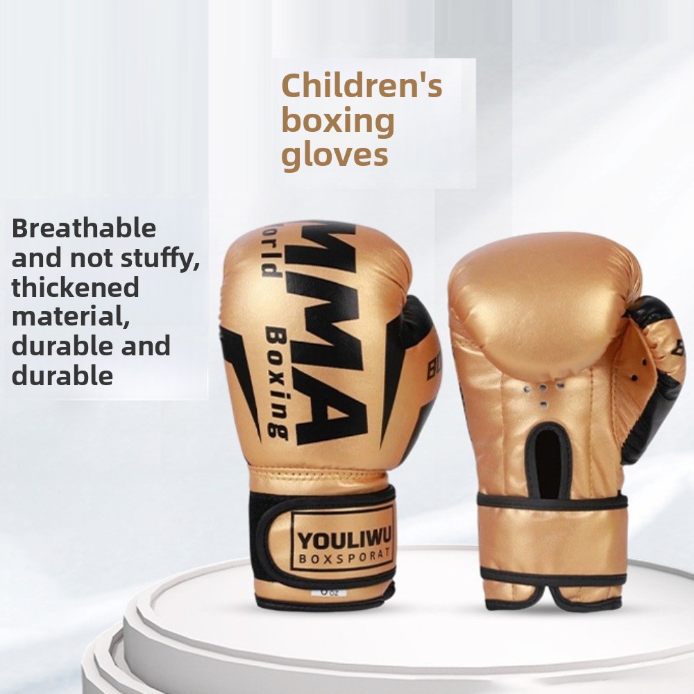 PU Leather Boxing Gloves Sponge Padding Breathable Kickboxing Gloves Protective 6oz 10oz Punching Training Gloves Competition