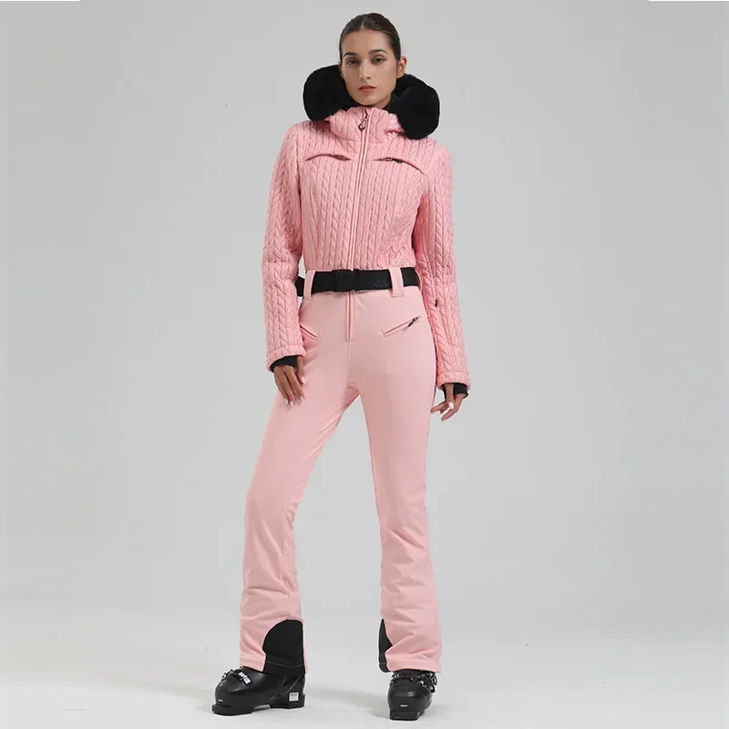 Pro Windproof New Skiing Suites Women Winter Warm Snow Jumpsuits Outdoor Waterproof Ski Clothes Snowfield Fit Tracksuit Hoodies
