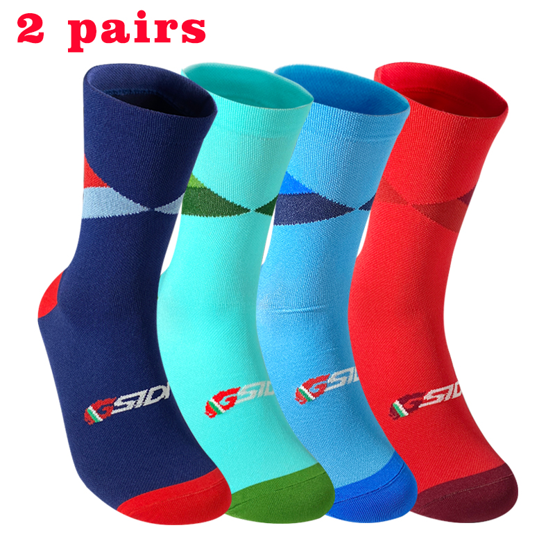 2pairs Professional Cycling Socks Breathable Road Bicycle Socks Men Women Outdoor Sports Racing Sport Socks High Quality