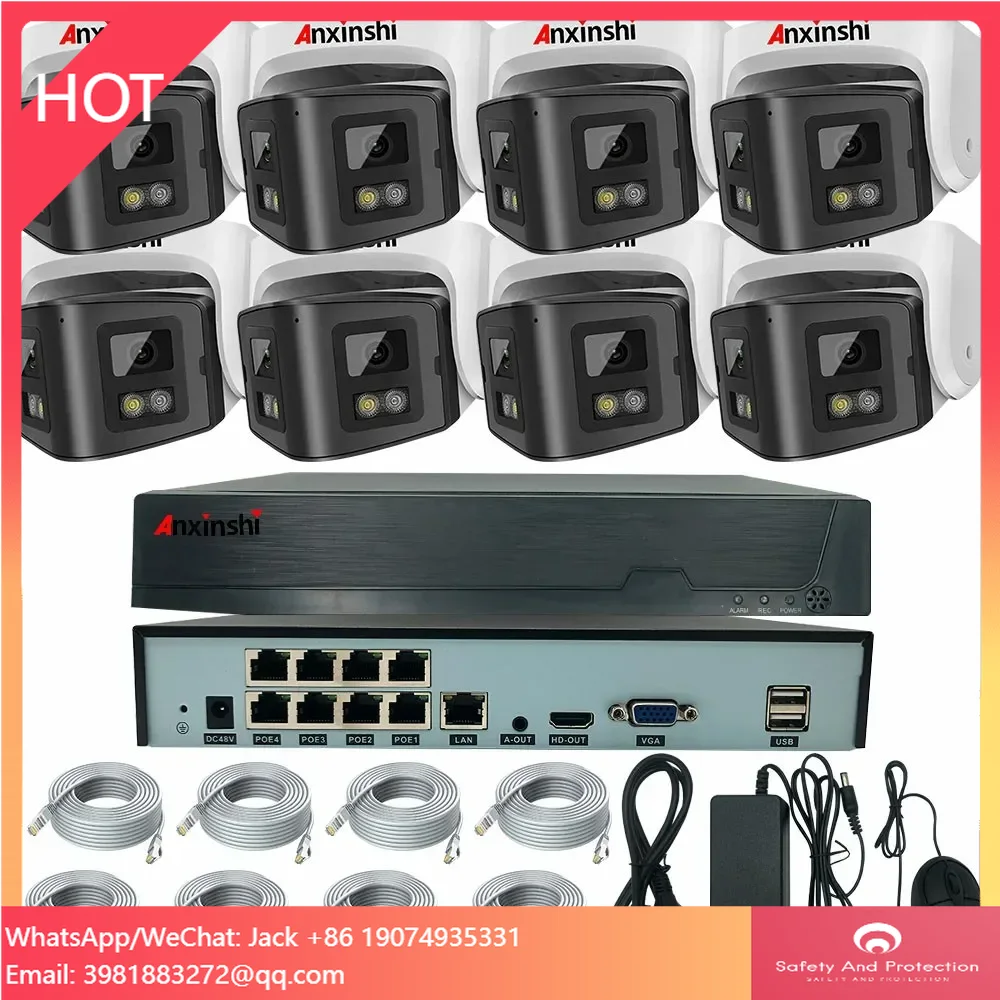 8CH 4MP HD Dual Lens Network Camera Kit With Night Vision P2P Support And Vehicle Detection POE IP Camera System