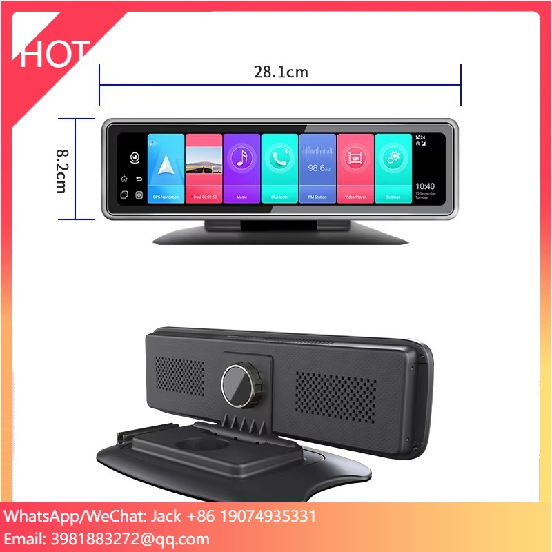 New 12 Inch Four-record Streaming Media 4G Driving Recorder Full-screen Smart Rearview Mirror Android Navigation
