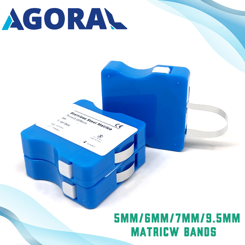 1Roll Dental Stainless Steel Matrice Bands Resin Film Restoration Light Cured 3m/15m Length 5mm/6mm/7mm/9.5mm Width