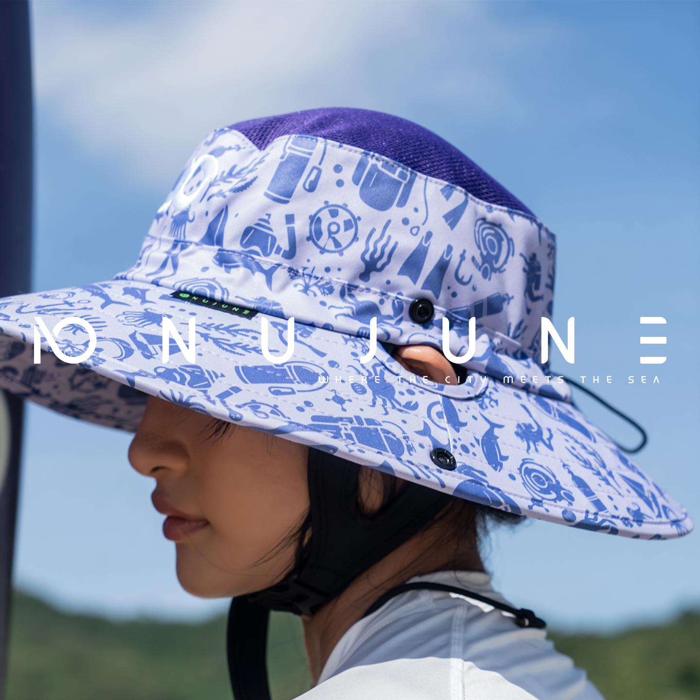 Nu-June Breathable Hiking Hat Sun Protection Adjustable Men Women Outdoor Fishing Cap Climbing Sports Bucket Cap Camping Hats
