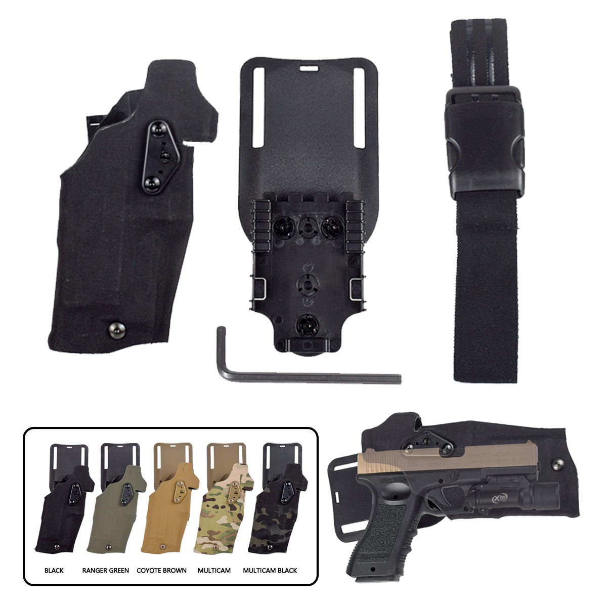 G17/19+X300 Lighting Protective Cover ALS Quick Release Waistband Gaiter Quick Pullout Cover CS Tactical Equipment Movie props