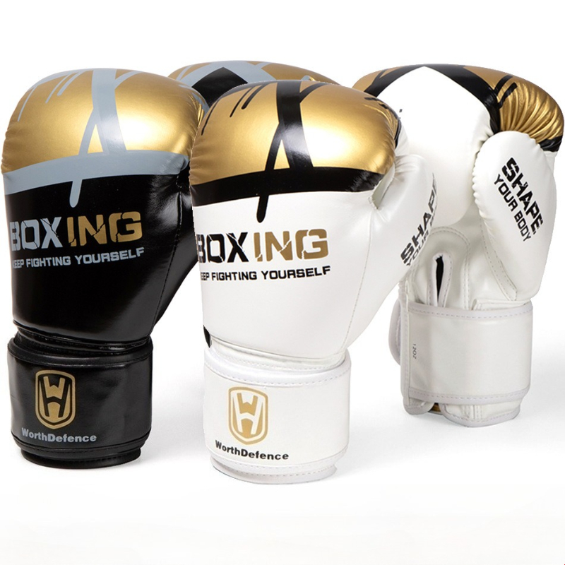 Men Women PU Kick Boxing Gloves Karate Muay Thai Free Fight MMA Sanda Training Adults Kids Sparring Equipment