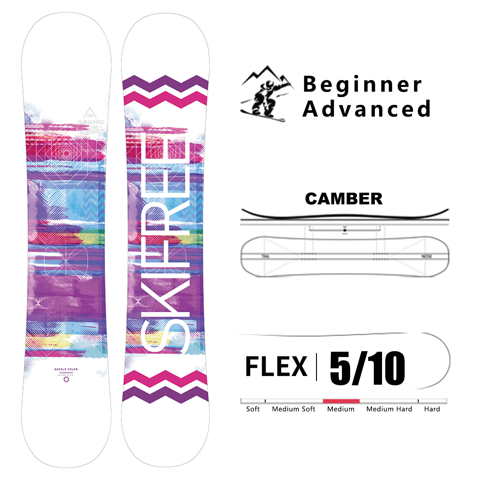 SKIFREE Snowboard XUANCAI 140/144/147/150CM