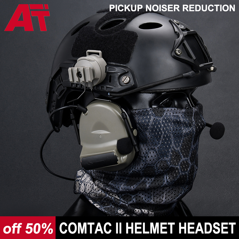 Comta II Tactical Shooting Noise Reduction Headset U94 PTT Military Fast Helmet Headphone Outdoor Hunting Earphone ARC Adapter