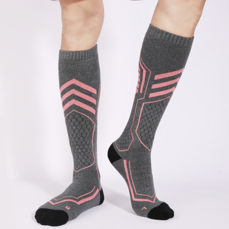 Outdoor Ski Socks Thickened Terry Sports Socks Warm Socks Spliced Stripe Thickened Hiking Socks Adult Children Socks Men Women