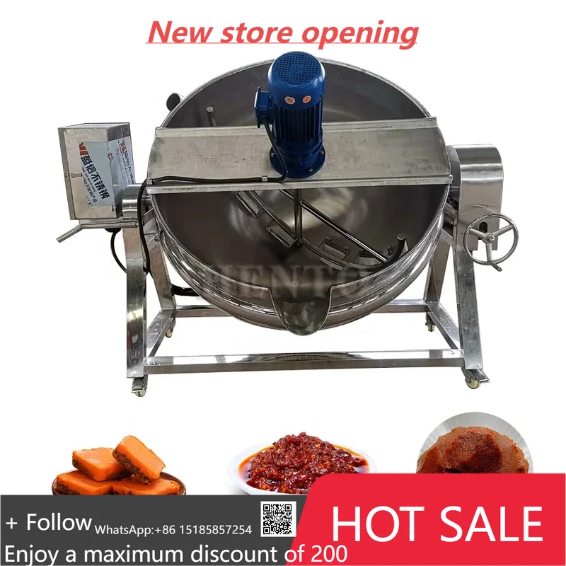 Multi-function Electric Cooking Pot / Tilting Electric Steam Jacketed Kettle / Double Jacketed Kettle With Mixer