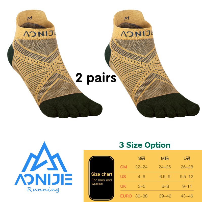 AONIJIE E4824 2 Pairs Toe Barefoo Socks Mini Crew Five Fingers Cycling Running Soccer Basketball Sports Yoga Men Women Marathon
