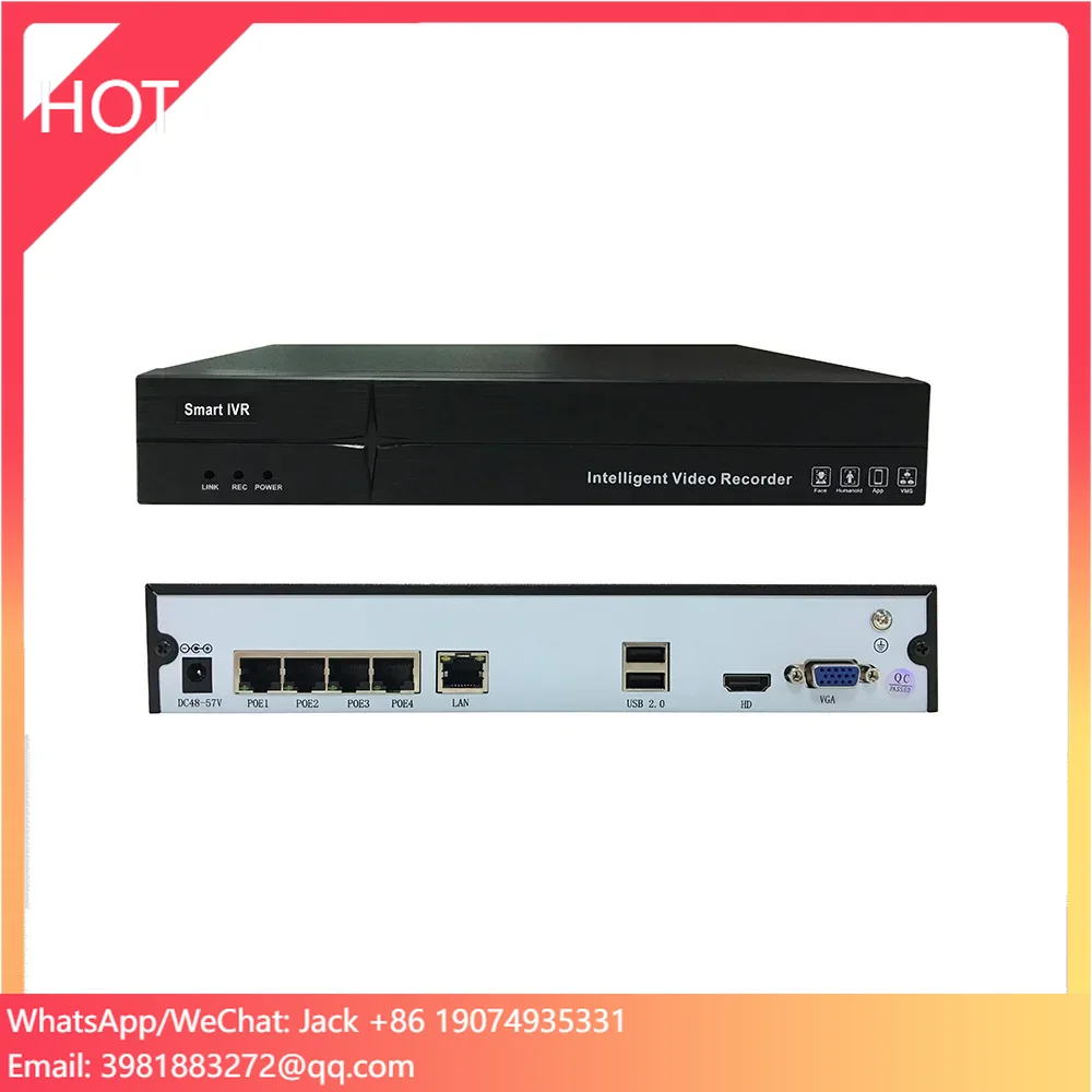 DIY IP Camera Kit 4 CH 8CH 16CH 1080P 1 SATA POE NVR H.265 Network Video Recorder
