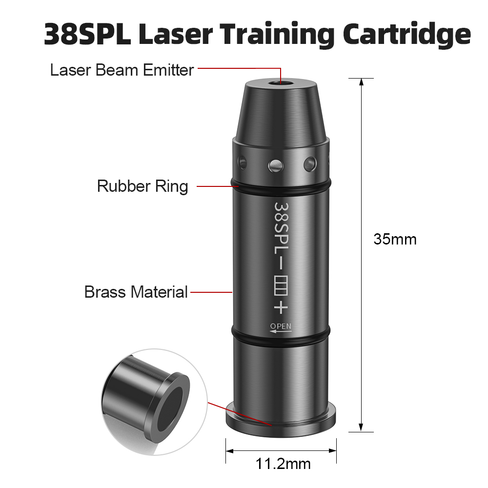 38SPL Red Dot Laser Training Cartridge Dry Fire Tactical Bullet Trainer for Pistol Marksmanship