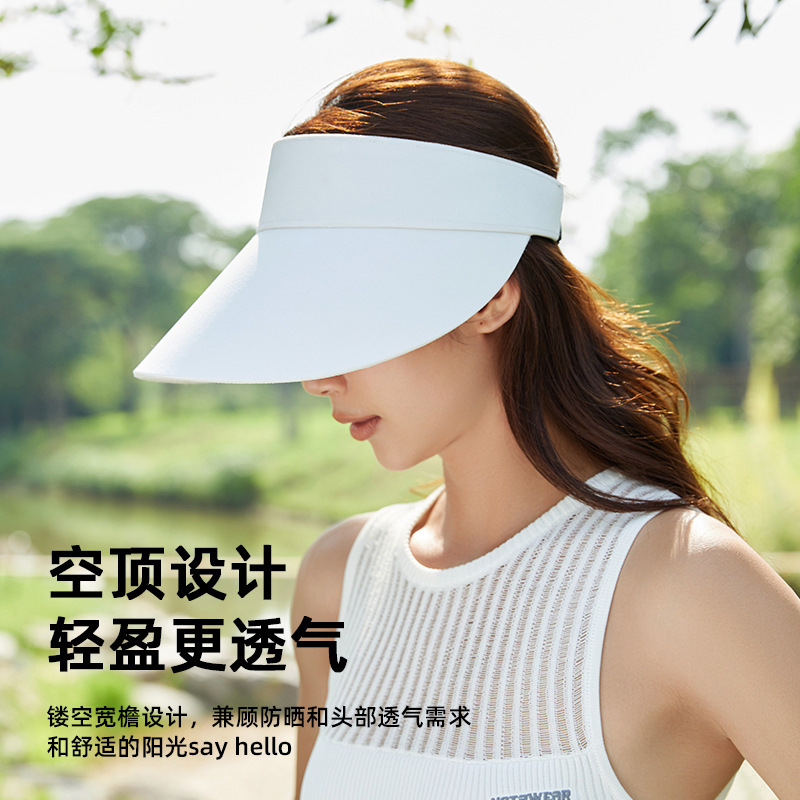 Golf Caps Women Summer UV Sun Protector Large Brim Hat Black White Hiking Camping Sport Cap Empty Top 2025 Newcustom logo