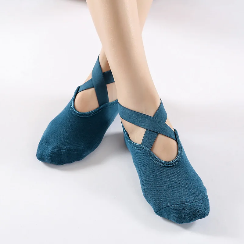 Women Bandage Yoga Socks,Sports Boat Socks,Anti-Slip Quick-Dry Damping Pilates Ballet Socks Good Grip For Women Cotton Socks