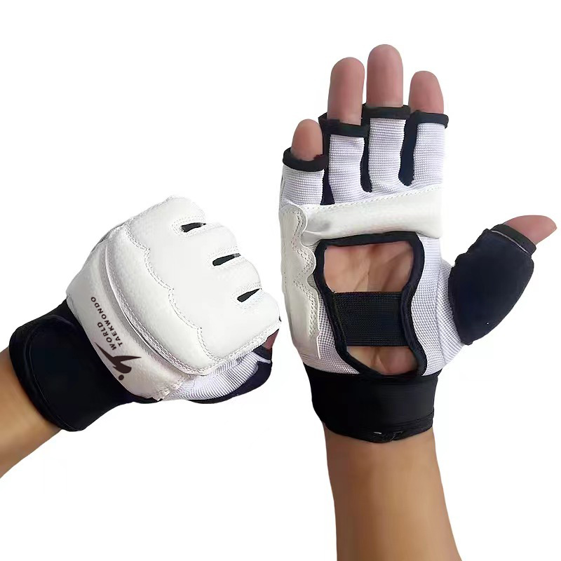 Half Finger Boxing Gloves PU Leather Karate Muay Thai Training Taekwondo Gloves Foot Protector Workout Gloves