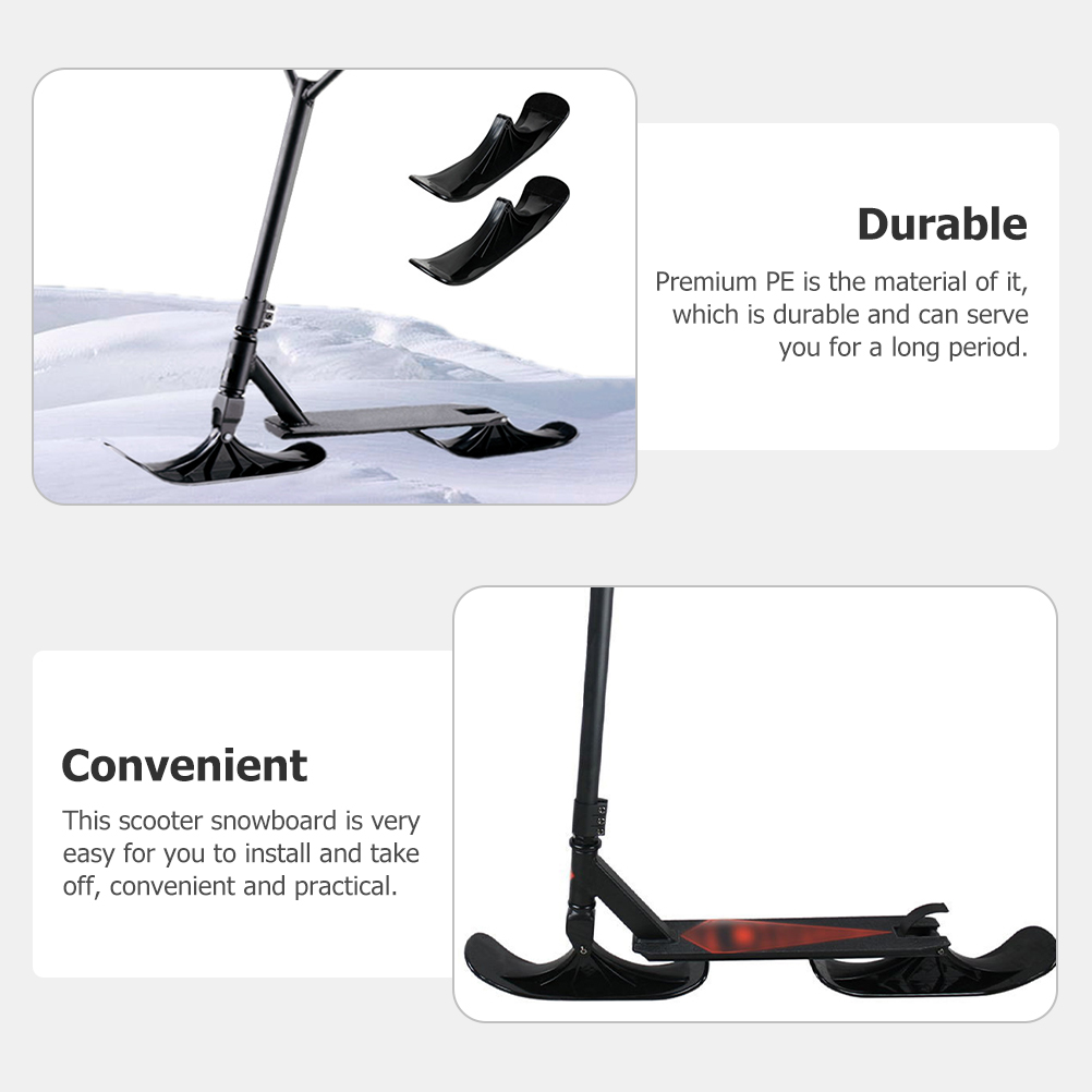 1 Pair Premium Pe Sled Kids Snowboard Smooth Edges Easy Install Durable Light Small Winter Outdoor Skiing Equipment Sleds