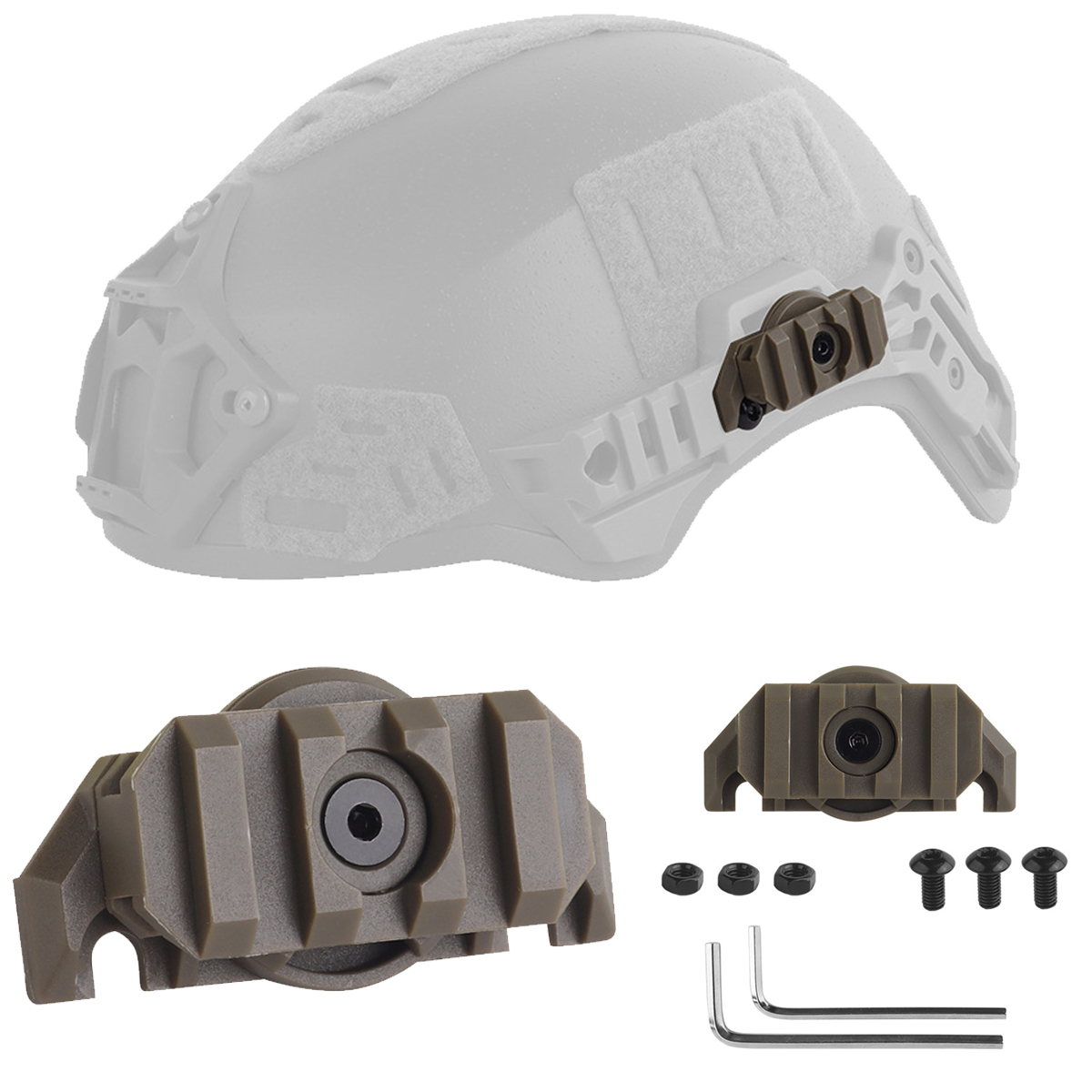 Airsoft Helmet Side Rail Mount Adapter Adjustable 360 Degree Guide Rotation Picatinny for TEAM WENDY Tactical Helmet Accessories