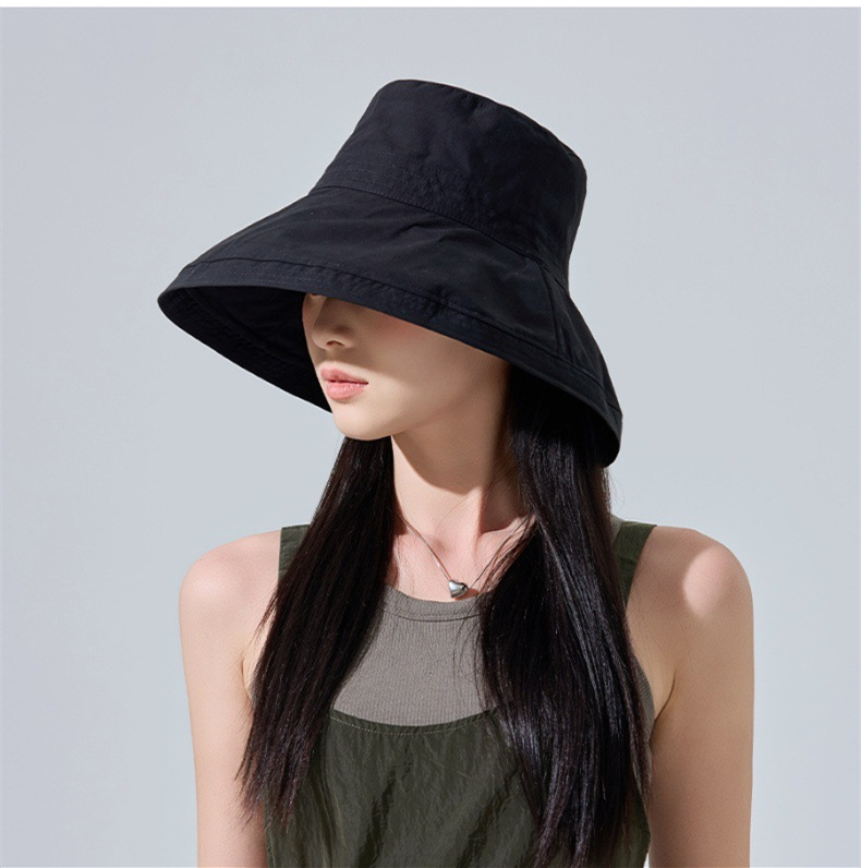 Cotton Walking Large Brim Fisherman's Hat Literary Shade Sunscreen Hat Women Summer Outdoor Sun UPF50+
