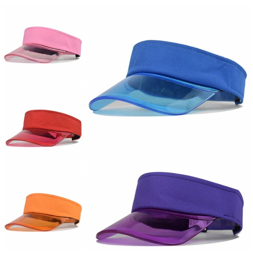 Running Adjustable Transparent Visor Caps Breathable Sun Visor Summer Sun Hats Topless Clear Brim Empty Top Hat Travel Sport