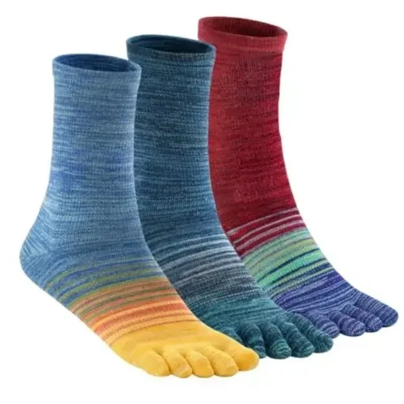Toe Socks for Women Men Colorful Ankle/Crew Running Socks Cotton Five Finger Socks (3-6 Pairs)