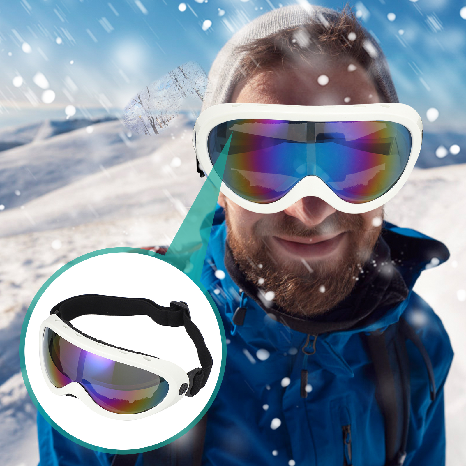 UV Protection Goggles Cycling Eyewear Mountaineering Protective Skiing Sports Outdoor