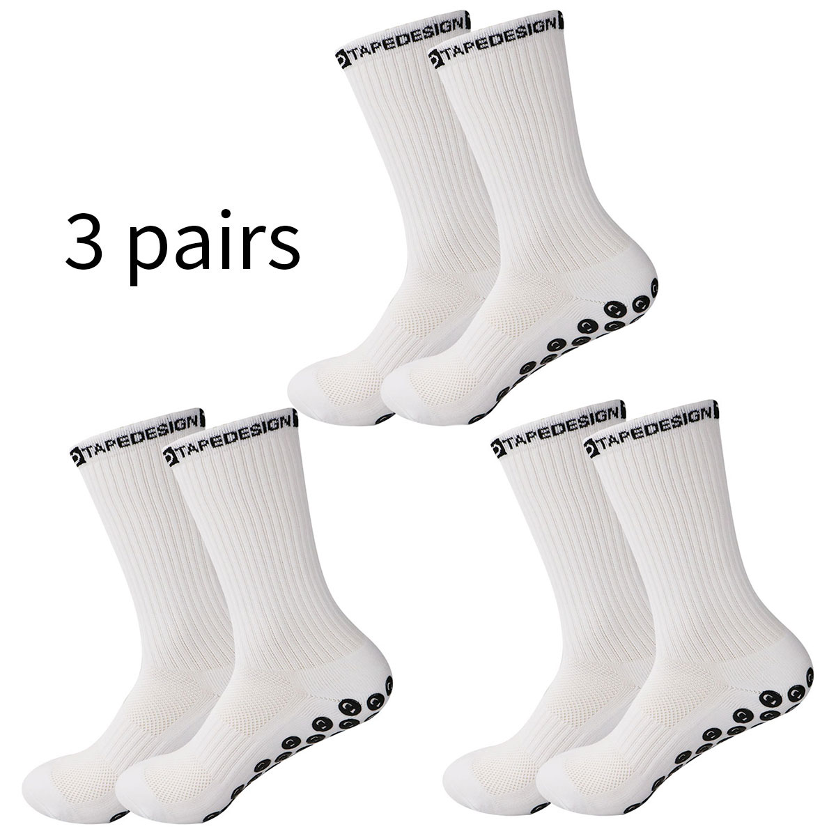 3 pairs of new solid color anti slip rugby sports socks for men's sports bicycles, short socks for men's athletes