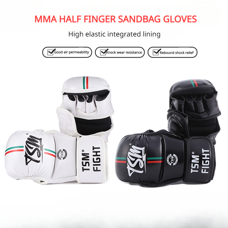 TSM Half-finger Boxing Gloves MMA Gloves Sandboxing Muay Thai Boxing Fight Training Punching Punching Bag Match Thickened