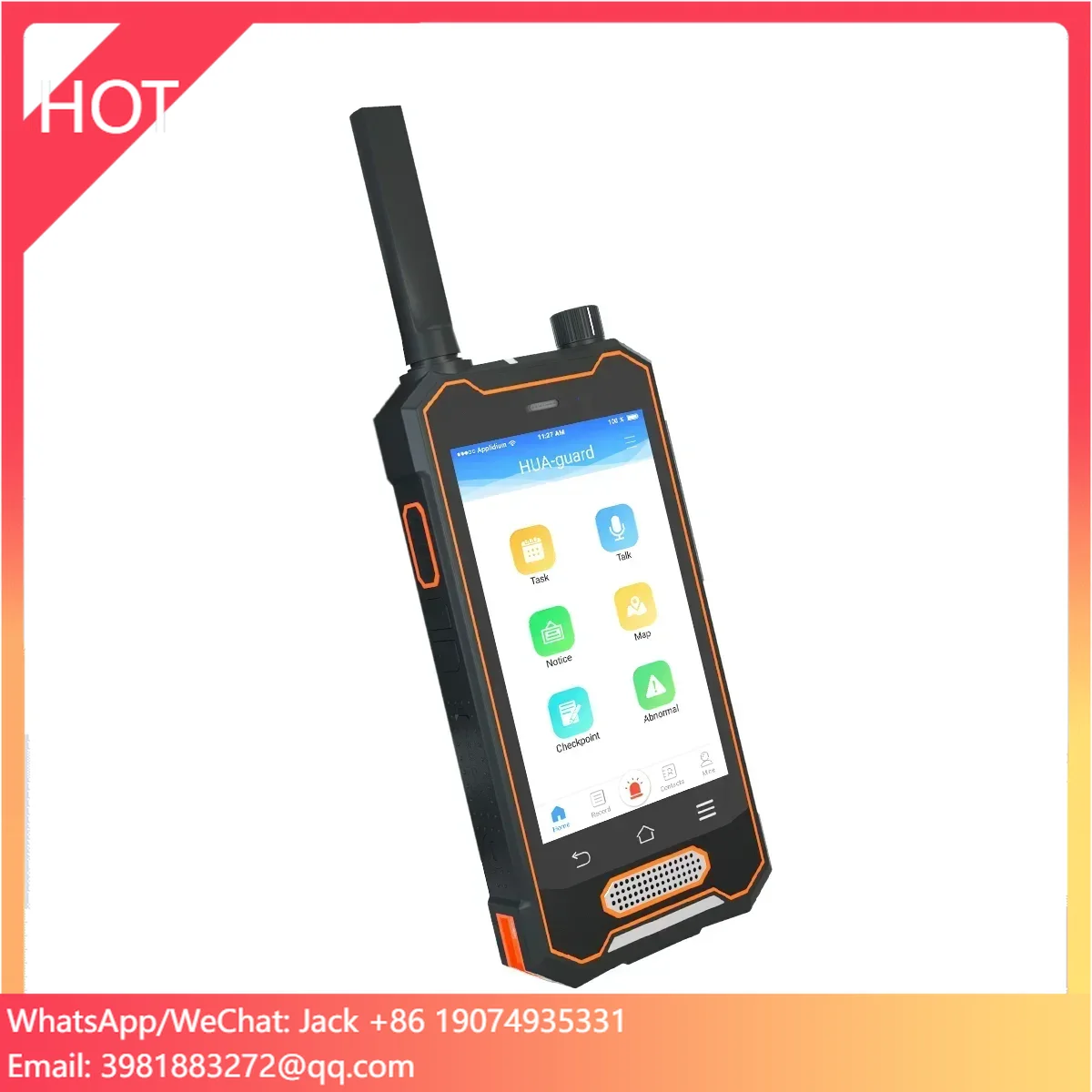 GPS Android IP68 QR Code NFC Tracking System Checkpoint RFID Guard Tour Patrol System OEM With Walkie Talkie