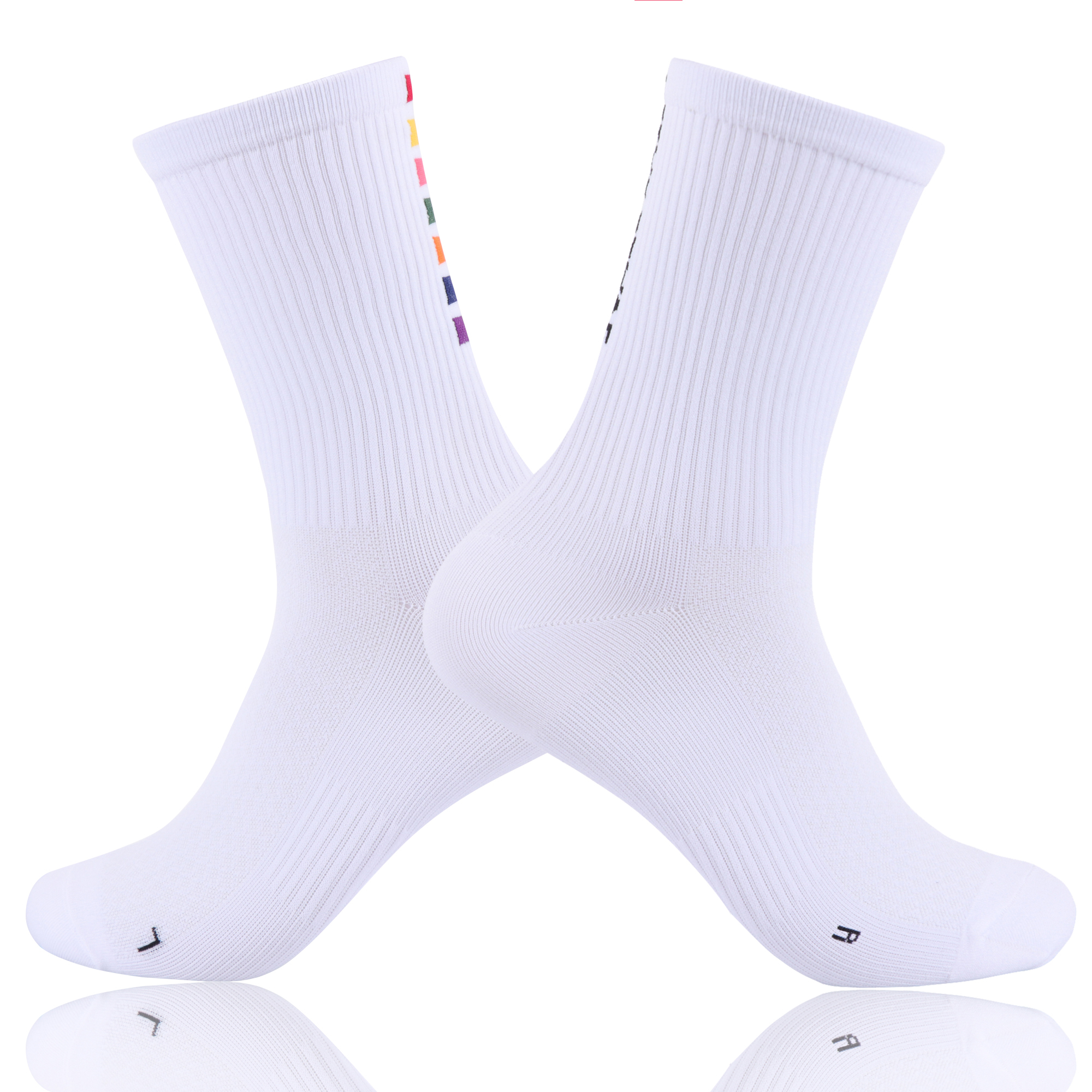 Mcycle Athletic Sport Sock Breathable High Wicking Bike Compression Socks OEM Knitting Black Bicycle Cycling Socks