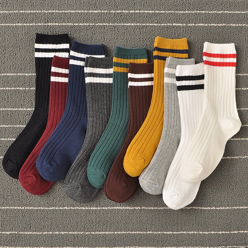 Striped Crew Socks 10 Pairs Retro Cute Long Tube Crew Socks for Women,Vintage Fun Fashion Athletic Aesthetic High Socks