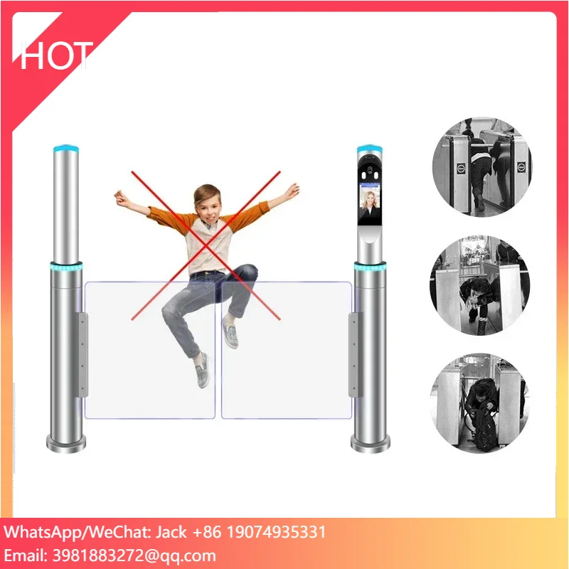 Automatic Cylindrical Luxury Turnstile for Office Building Pedestrian Speed Gate With RFID