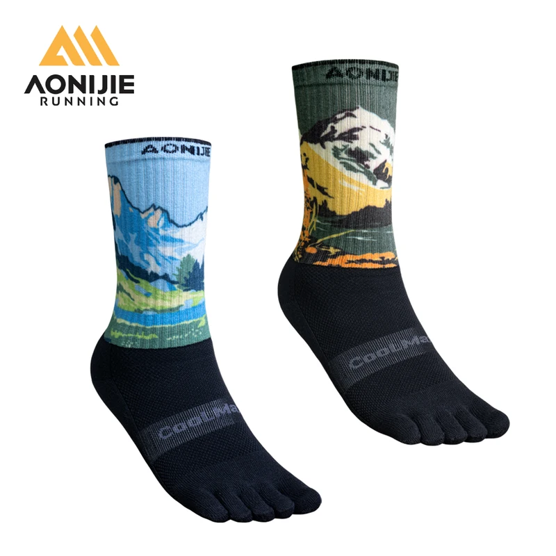 AONIJIE Trail Running Socks Men Women Breathable Shock Absorption Quick Dry Outdoor Camping Hiking Cycling Climbing Sports Socks