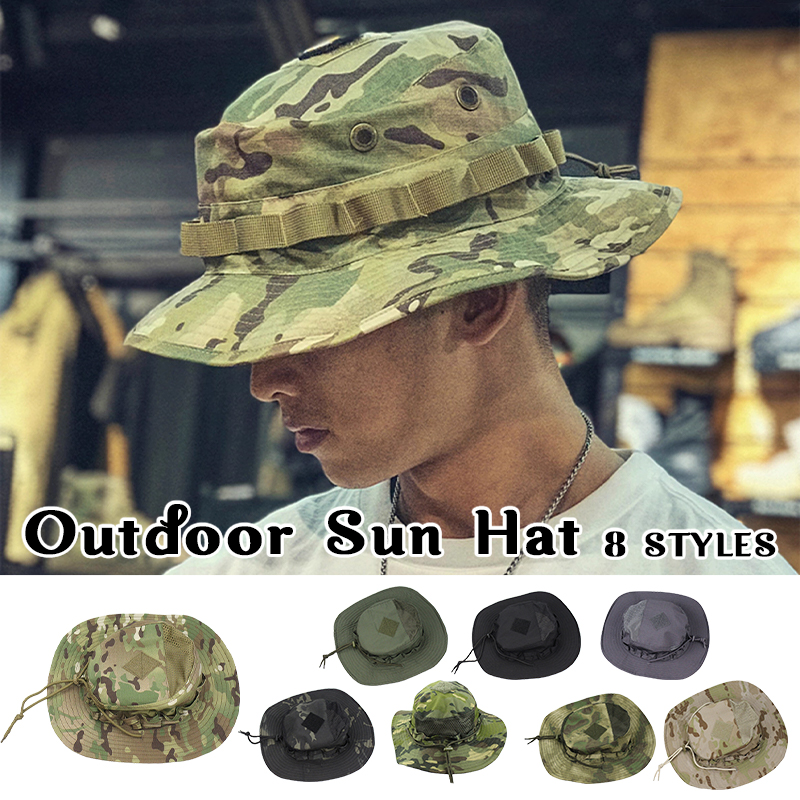 Men's Boonie Hat - Camouflage Sun Protection Cap for Outdoor Sports, Fishing, Hiking, Hunting & Camping Accessories