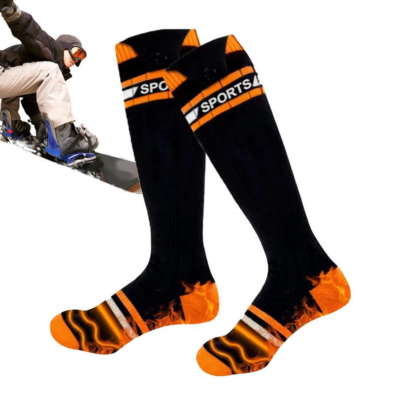 Heated Socks Rechargeable USB Electric Heated Socks Warm Cotton Sock Long Stocking with 3 Heating Settings Unisex Winter Warmer
