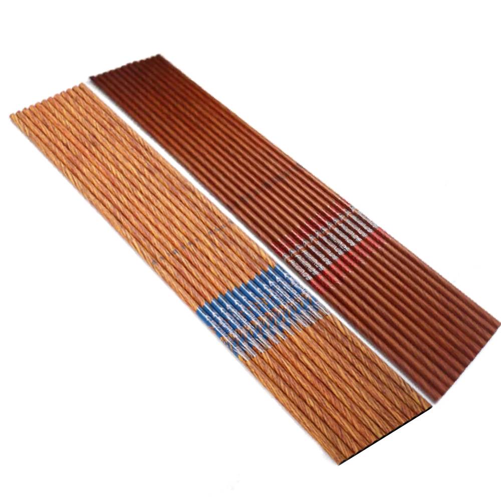 12pcs ID 6.2mm Wooden Skin Carbon Arrow Tube Spine 350 400 500 600 700 Carbon Arrow Shaft with Wooden Paint for Hunting