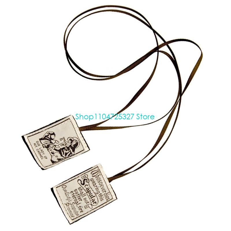 D8KF Brown Scapular Embroidered Scapular Our Lady of Mount Catholic Scapular