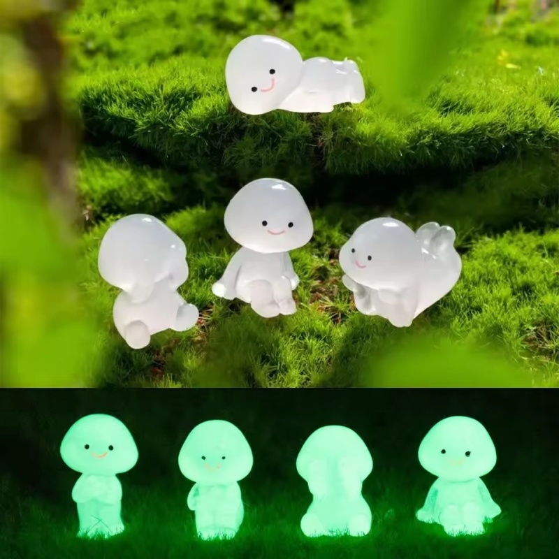 New Cartoon Luminous Small People Figurines Glow in Dark Cute People Figurines Miniatures Resin Crafts DIY Little Man Statue