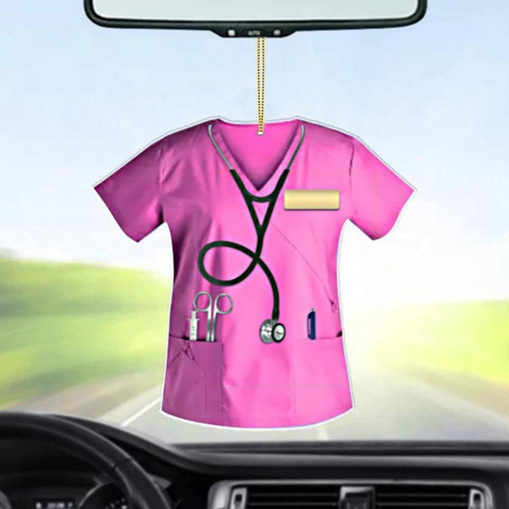 Nurse Uniform Acrylic Keychain Pendant -Flat Hanging Ornament for Medical Staff Gift, Doctors Nurses Appreciation, Car Bag Decor