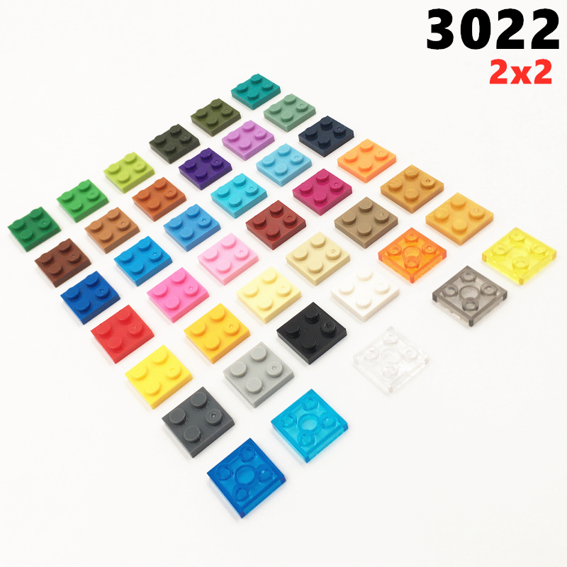 100pcs/lot MOC Parts 3022 Plate 2x2 Compatible Figures Bricks DIY Assmble Building Blocks Particle Kid Puzzle Brain Toys Gift