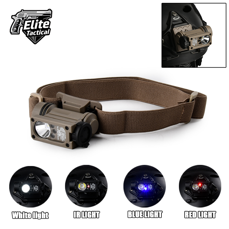 WADSN compact multi-color red/blue/IR/white light adjustable flashlight with multiple power options