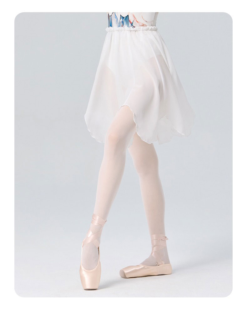 Ballet Dance Skirt for Women Adults Teen Lyrical White Black Petal-shaped Chiffon Skirt Ballerina Dance Practice Skirts