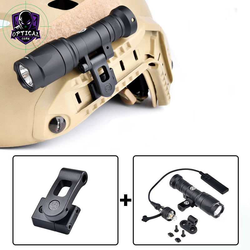 Wadsn M340 M640 Series Flashlight Metal LED White Light With Mount Adjustable Adapter M-AX Mount Base Fit FAST HELMET/ARC Rail