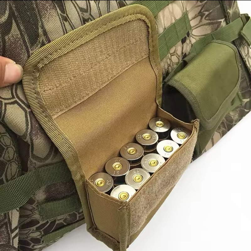 Tactical 10 Round Shotgun Shotshell Reload Holder Molle Pouch Ammo 12G Round Cartridge Holder Gun Parts